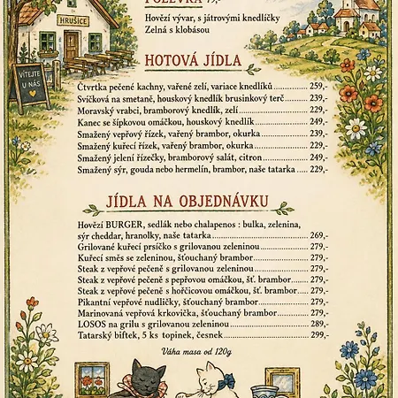 Hrusicka Restaurace A S Klimatizaci A Parkovistem Pro Motorky A Kola بيت ضيافة 3*